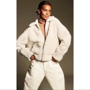 Zara short faux shearling jacket